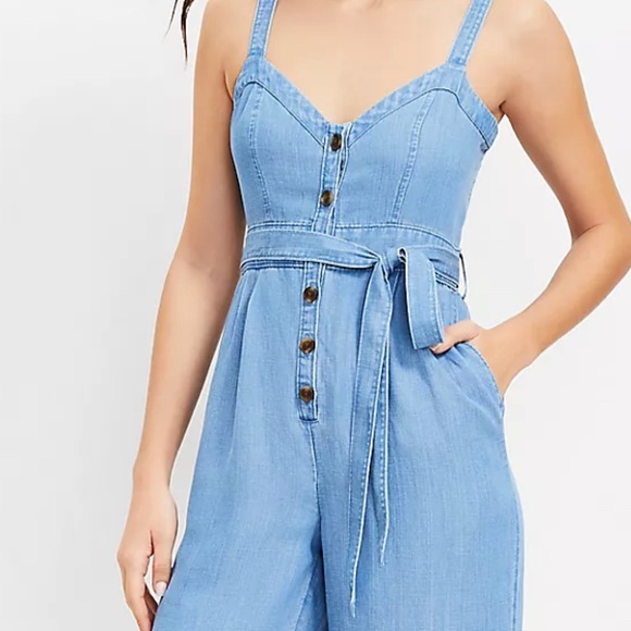 LOFT Pants - NEW LOFT Chambray Strappy Jumpsuit